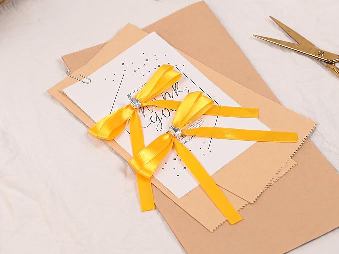 Yellow Satin Ribbon 3/8 inch X Continuous 50 Yards, Single Face Polyester - Image 7