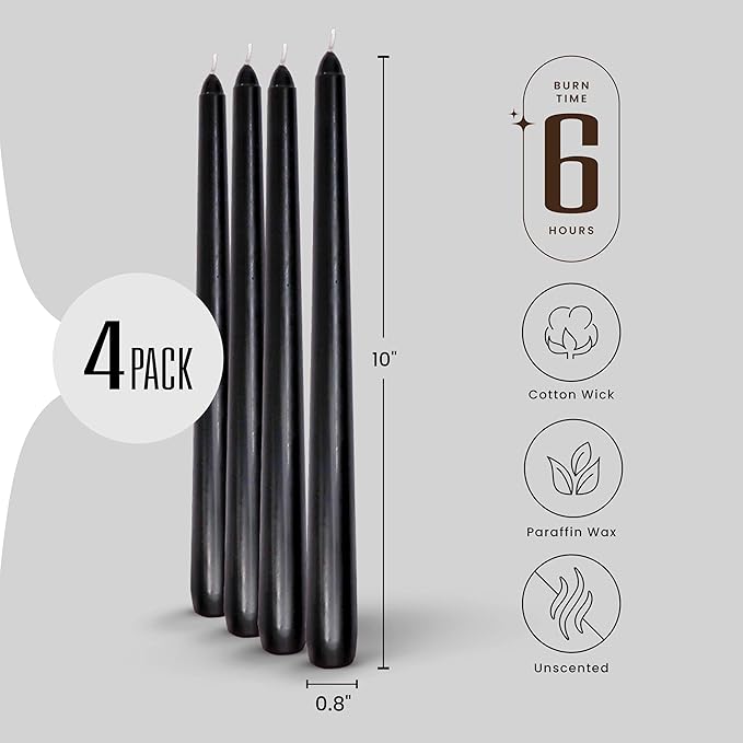 Leor & Lair Black Taper Candles - Image 2