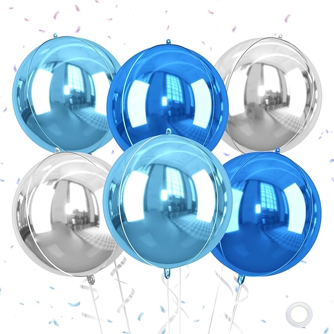 Giant 4D Foil Balloons, 22 Inch Big Round Foil Balloon by Saxuxu