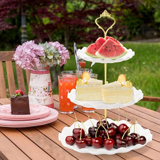 Coitak 3 Tier Cupcake Stand, Plastic Tiered Serving Stand, Dessert Tower Tray - Image 7