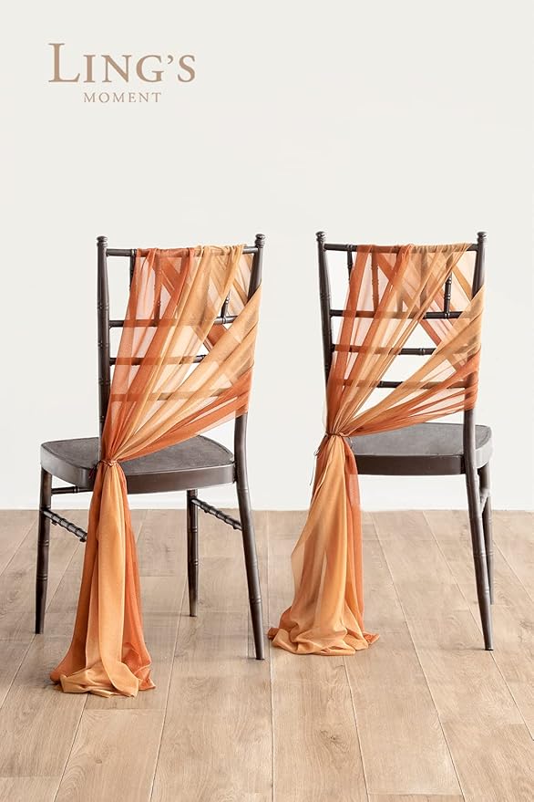 Ling's moment Wedding Chair Sashes Cover Aisle Decorations Draping Fabric - Image 4