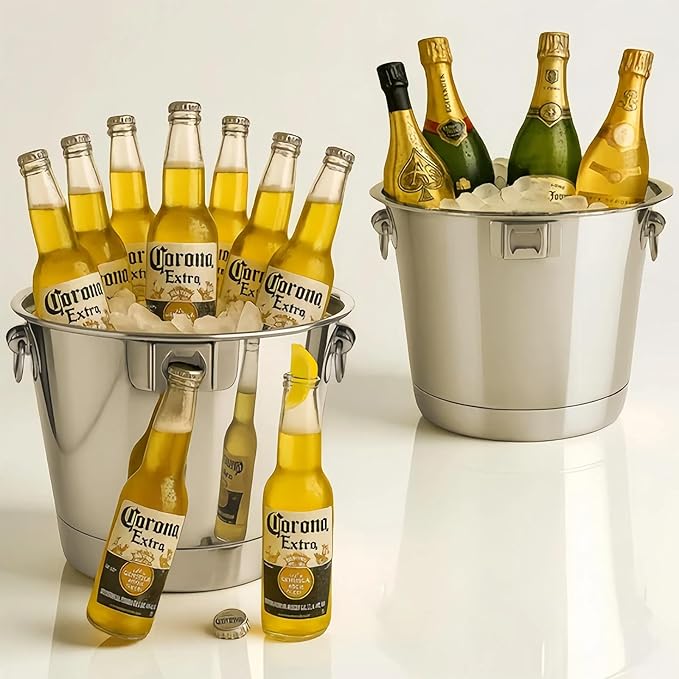 Silver 6L/6.34 Quart Ice Bucket 2Pack by SIUPER