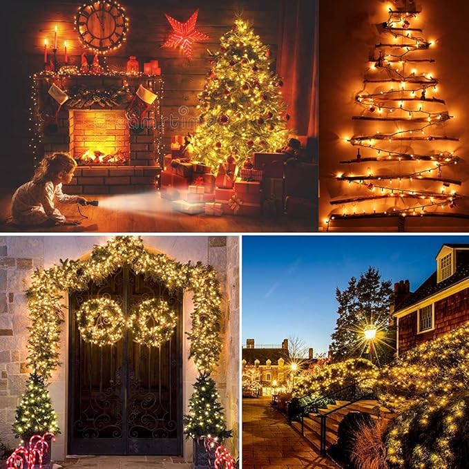 PhilzOps Clear Christmas Lights, 69.6ft 300Ct Warm White Incandescent Christmas - Image 3