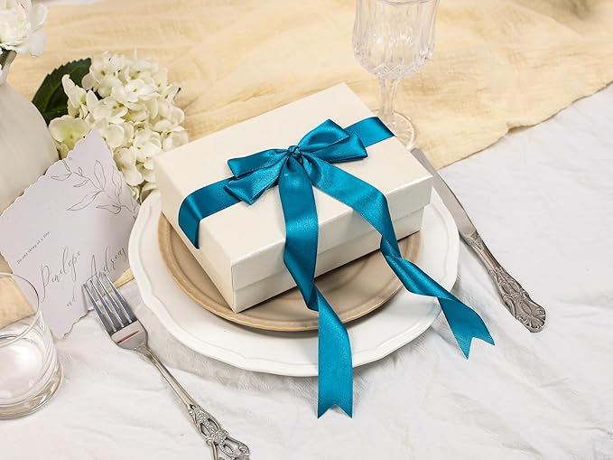 Turquoise Satin Ribbon 1 inch X Continuous 100 Yards, Single Face Polyester - Image 5