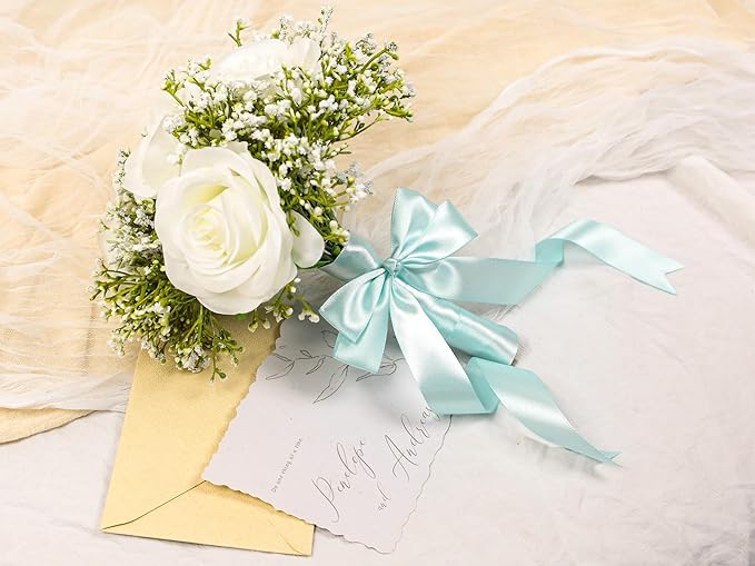 Light Blue Satin Ribbon 1 inch X Continuous 100 Yards, Single Face Polyester - Image 6