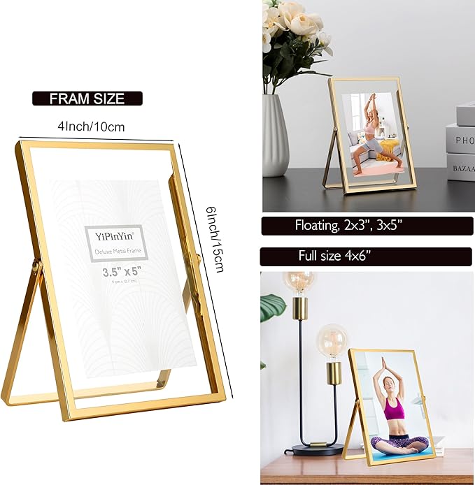 4x6'' Gold Floating Frame Set of 2, - Image 5