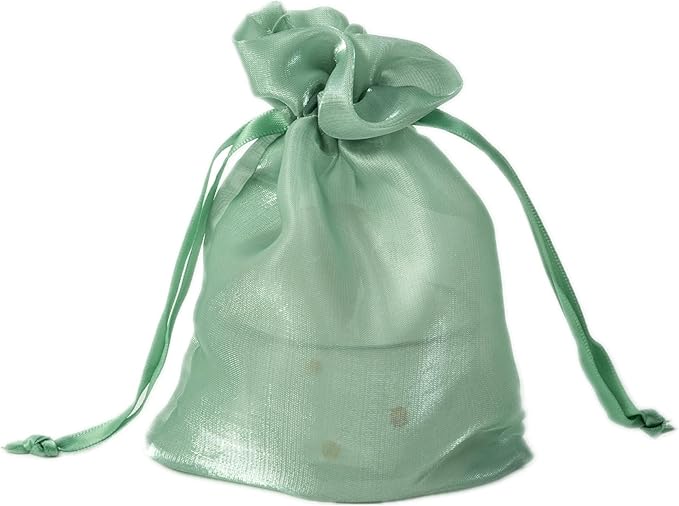 QIANF 20 Pcs Sage Green Small Organza Bags 4X6 inch - Image 4