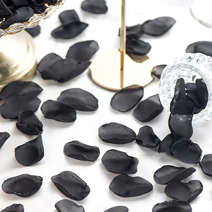 300pcs Artificial Black Rose Petals Fake Silk Flower Petals - Image 2