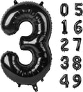 40 Inch Black Number Balloon 0-9, Big Size Happy Birthday Balloon, Foil Helium by Upgesy