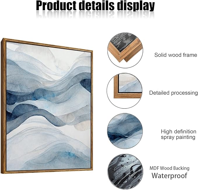 myusuar 3 Piece Large Abstract Framed Wall Art - Image 6