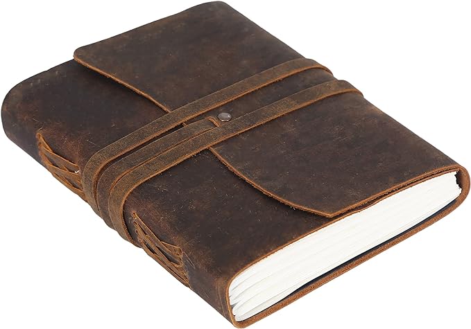 Handmade Leather Journal | Writing Diary | Bound Daily Notepad by KomalC