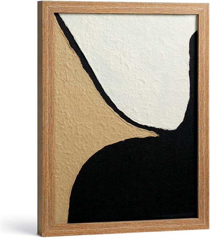 VIYYIEA Framed 3D Textured Wall Art, Handmade Paper Artwork, Modern Minimalist by VIYYIEAART