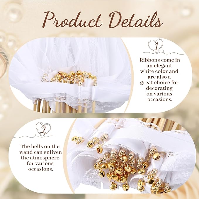 Taiyin 150 Pcs Lace Ribbon Stick Wands Wedding Wand Streamers - Image 3