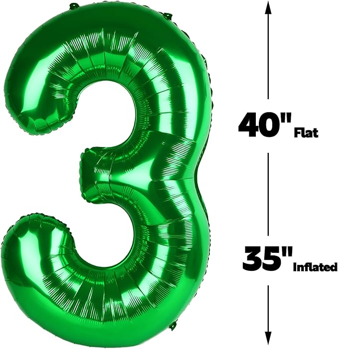40 Inch Green 23 32 Large Number Balloon, 23 32 Green Birthday Party Decorations - Image 3
