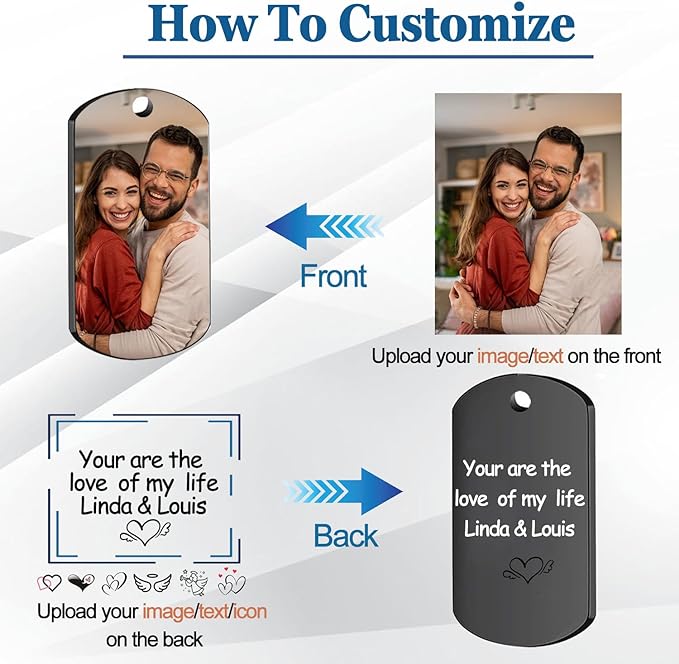 Custom Keychain with Picture, Personalized Keychain with Engraved Photo/Text - Image 4