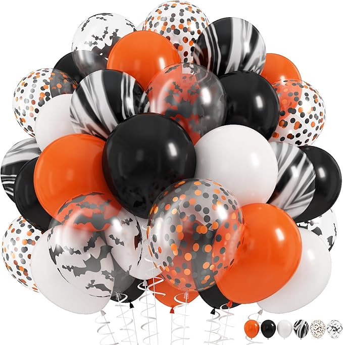 Orange and Black Halloween Balloons Set by HILAVO