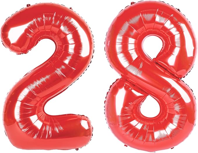 Red Number 28 Balloon by Upgesy