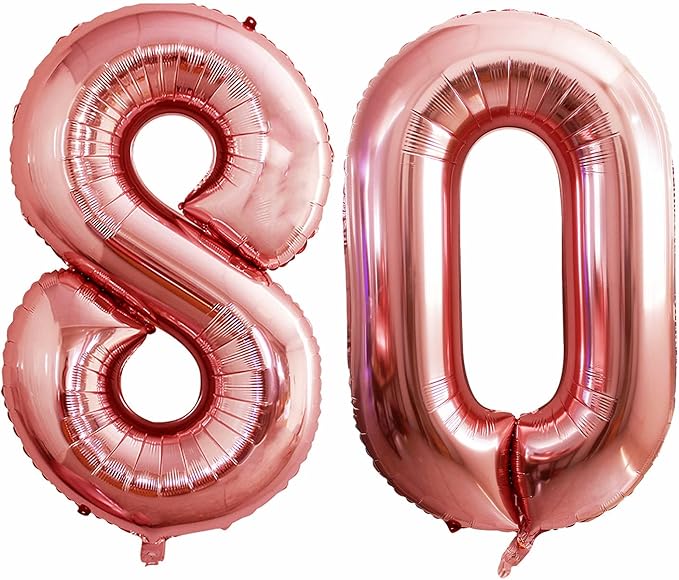 GOER Number 80 Balloons for 80th Birthday Party Decorations, 42 Inch Jumbo Foil by GOER