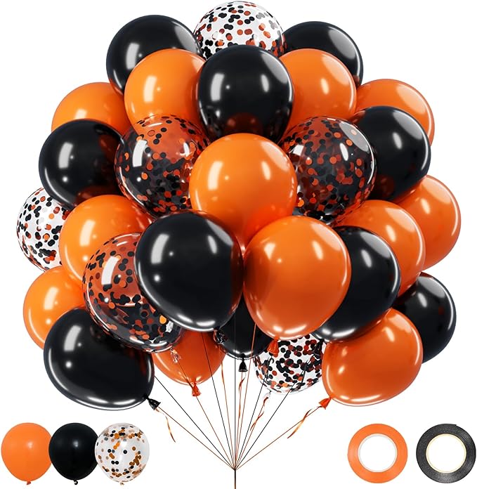 Halloween Black and Orange Balloons Set by Netnology