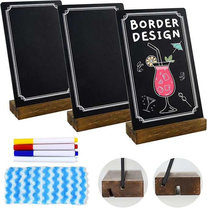 3 Pack Small Chalkboard Signs by Horchen