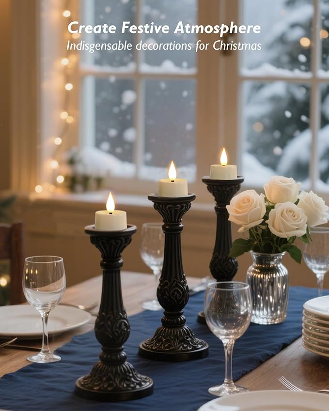 Amagic Flameless Timer Remote Tealights Candles, 3D Black Wick Flickering Tea - Image 5