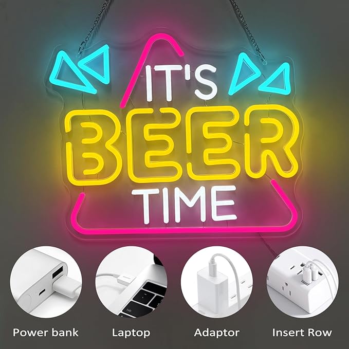 Beer Neon Sign for Wall Decor, Neon Lights Bar Sign for Home Bar Pub Home Party - Image 7