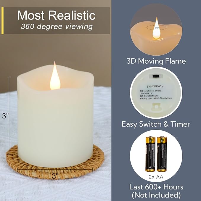 Flameless Candles Battery Operated - Image 2