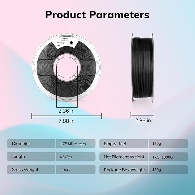AMOLEN Rapid PETG Basic 3D Printer Filament 1.75mm +/-0.02mm, 500mm/s High - Image 4