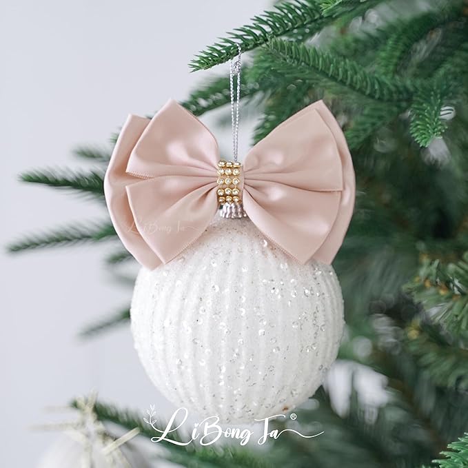 Pink Ribbon Bow 4'' Premade Satin Bows, Rose Gold Bow - Image 7