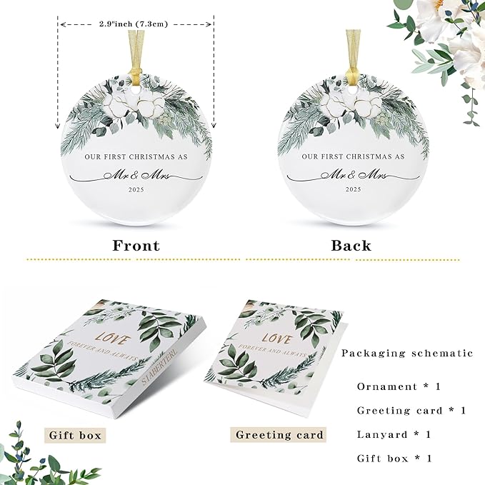 2025 First Christmas Married Ornament, First Year as Mr and Mrs Christmas - Image 2