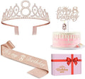 8th Birthday Decorations for Girl Including Sash, Numeral Candle and Cake Topper by JueslyBirthdayParty