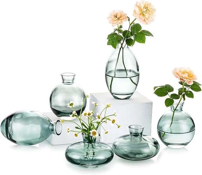 Small Glass Bud Vase for Centerpieces by Glasseam
