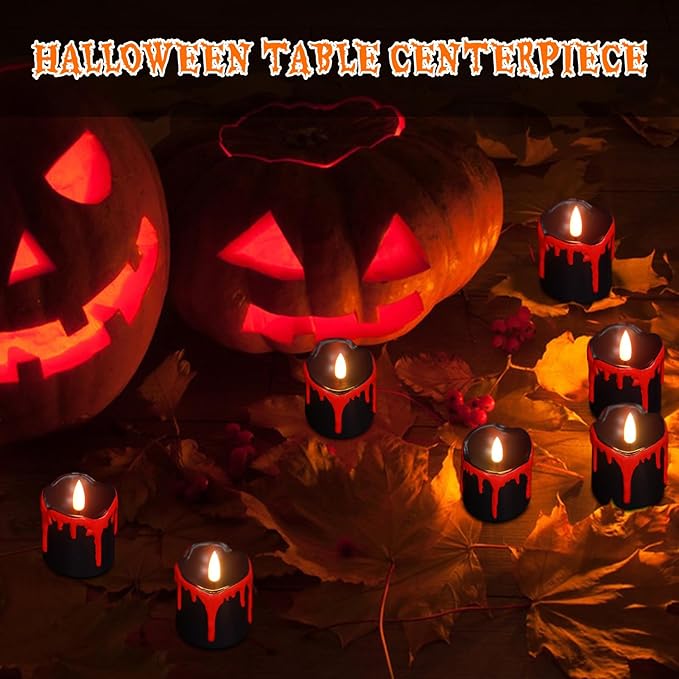 Halloween Black Votive Candles Battery Operated - Image 3