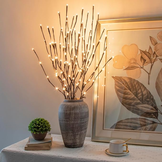 PEIDUO Lighted Willow Branches 30Inch 120 LED Twig Lights, 6PK Tree Branch - Image 2