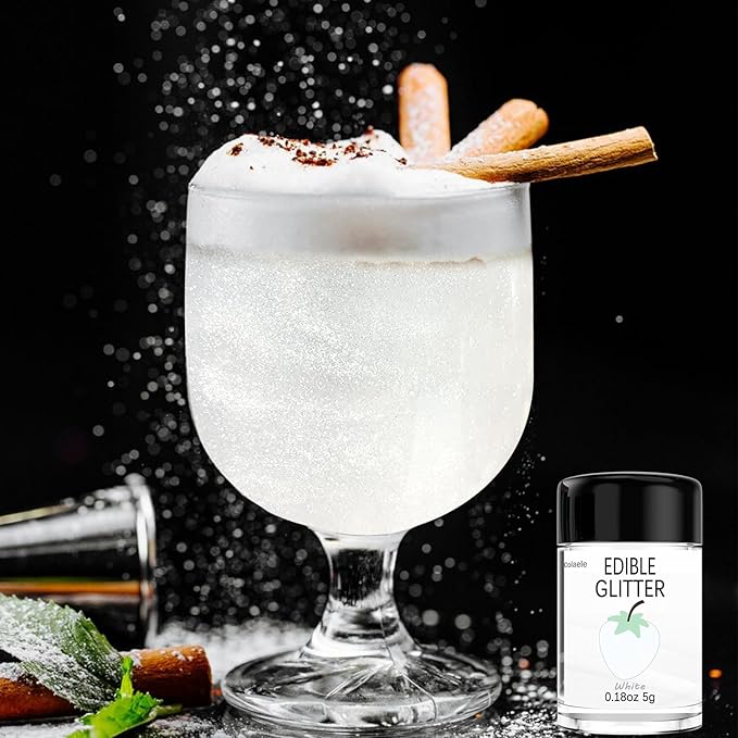 White Edible Glitter Glimmer Powder - Image 4