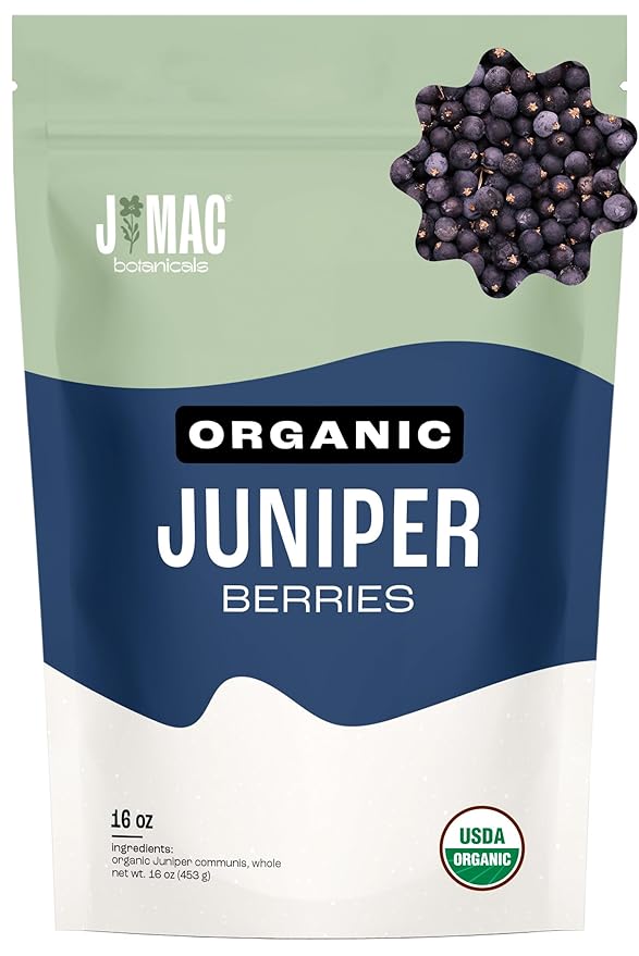 J MAC BOTANICALS, Organic Whole Juniper Berries, Certified USDA Organic by JMACBOTANICALS