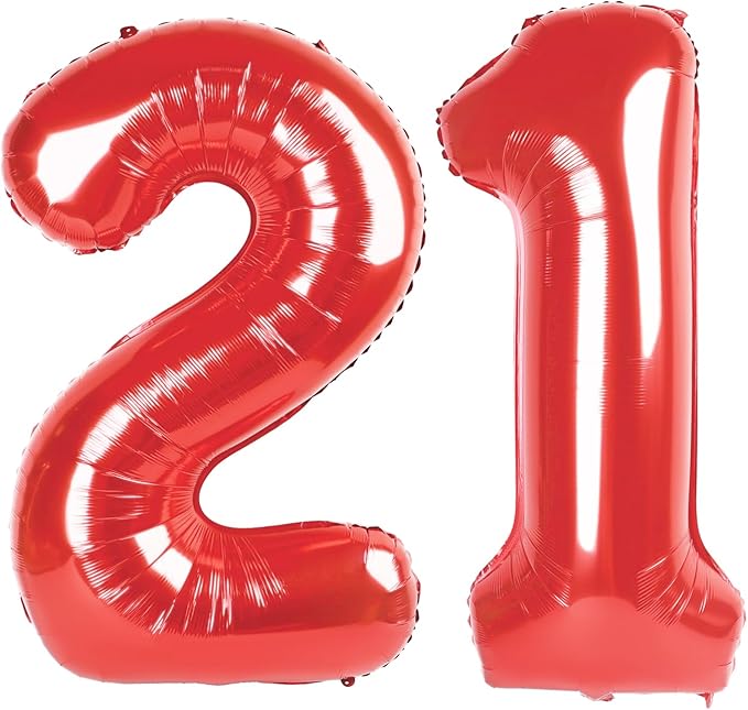 Red Number 21 Balloon by Upgesy