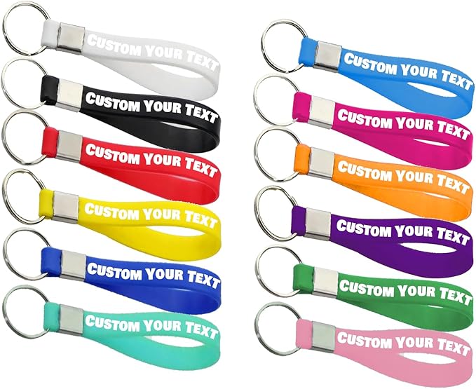 Personalized Keychain Silicone 5/10/50/100 Bulk Custom Keychains - Image 2