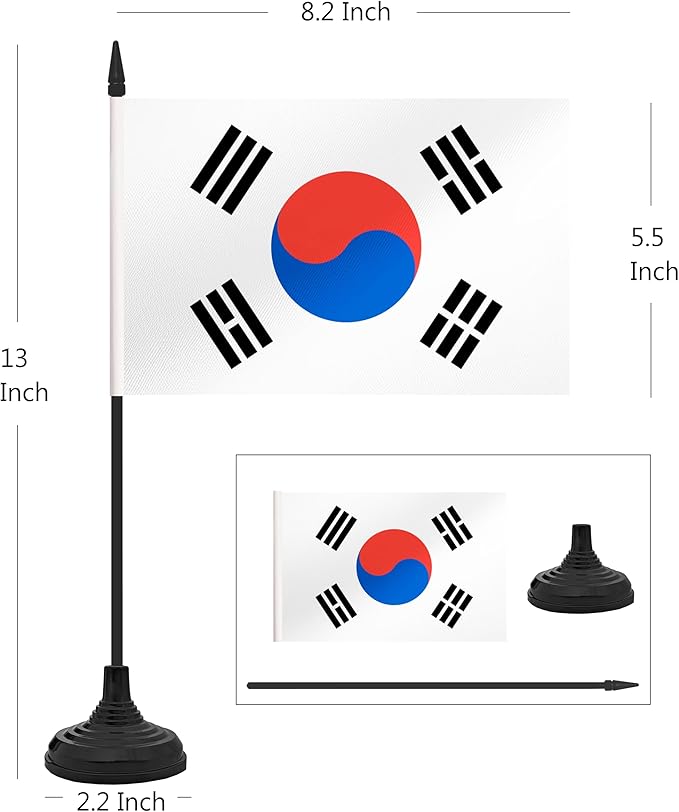 12 Pack Korea Desk Flag Set, Korean Table Office Flag, Small Miniature Desktop - Image 2