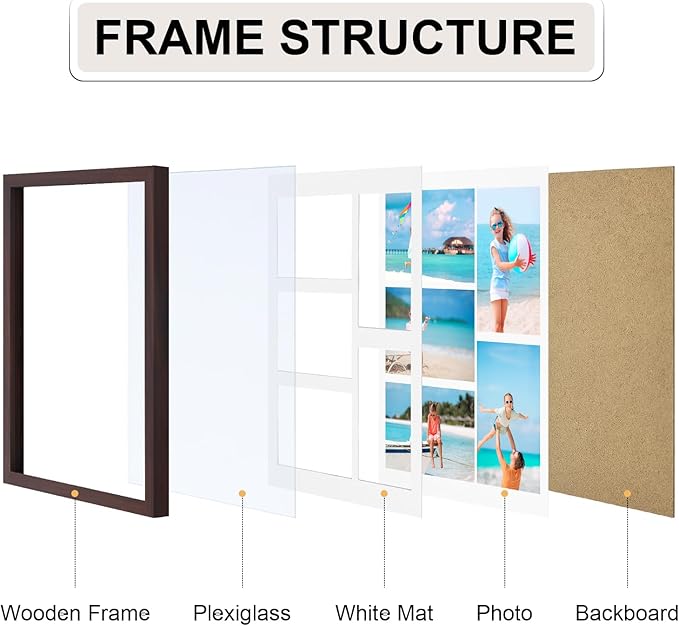 Vittanly 11x14 Collage Picture Frame, Displays 5Pcs 4x6 Pictures - Image 5