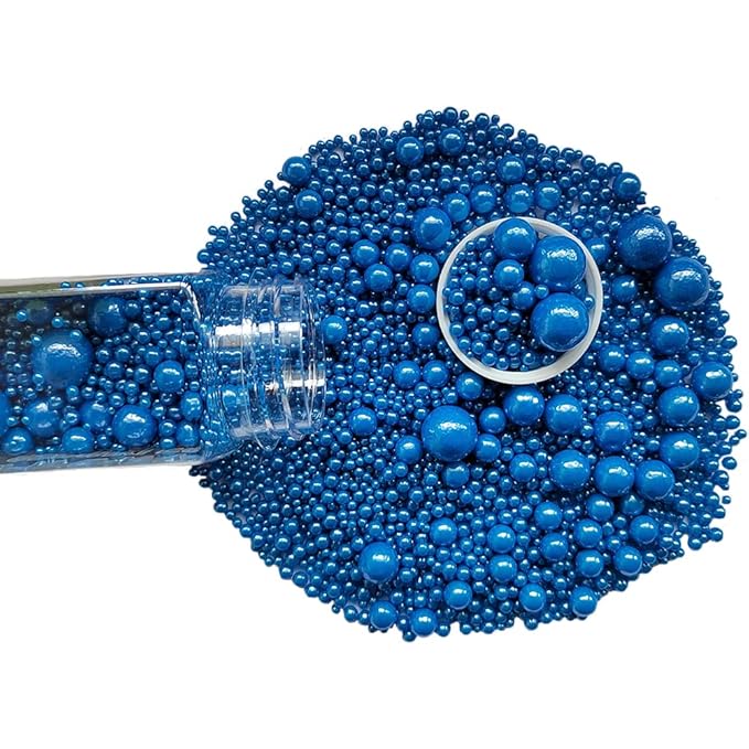 Edible Royal Blue Sugar Pearls Candy Sprinkles 120G/ 4.23Ounce Baking Cake by Homankit