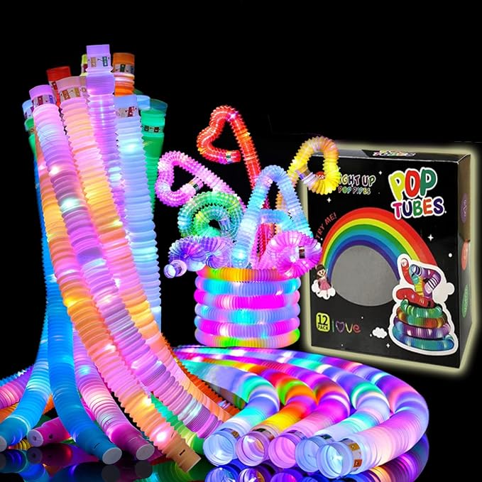 48 PCS Glow in The Dark Party Supplies, Light Up LED Pop Tubes, Glow Sticks - Image 8