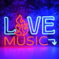 SYLHOME Live Music Led Neon Light Sign Fire Hot Bar Pub Music Studio Club by SYLHOME