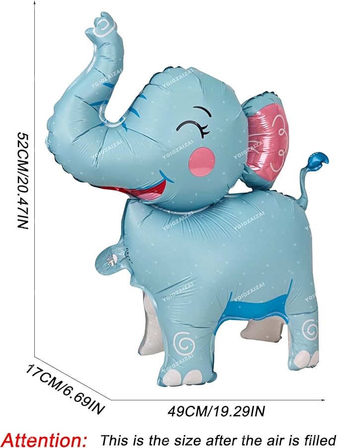 2PCS Matte self-standing elephant animal balloon 3D Jungle Large Elephant Foil - Image 2