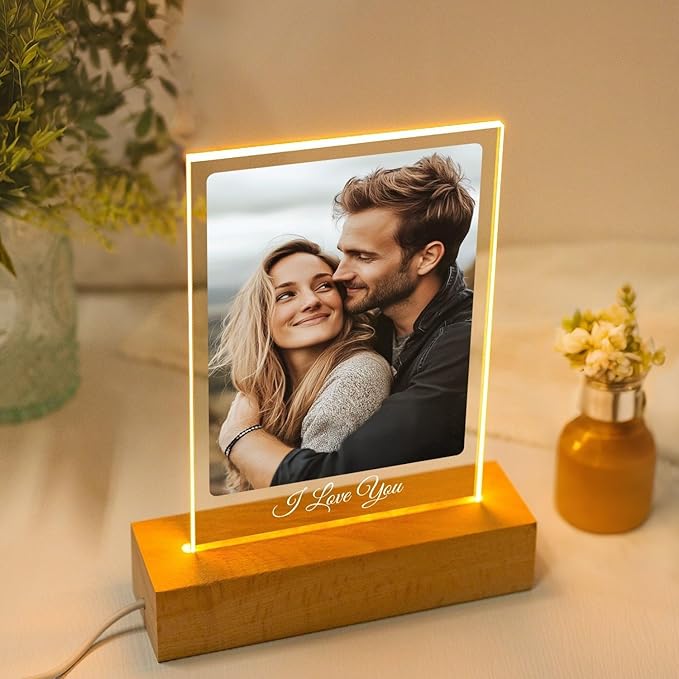 Custom Picture Frames with Photo, Personalized Photo Frame with Night Light - Image 4