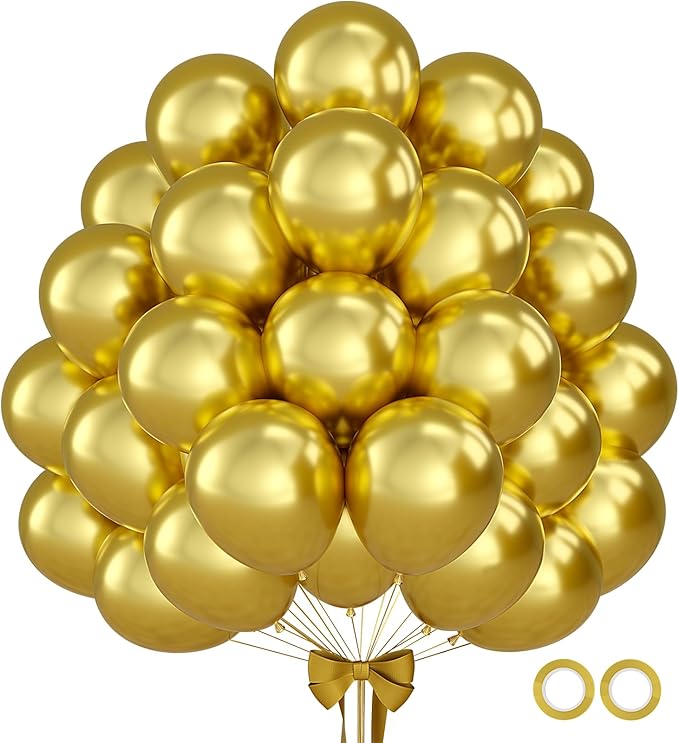 110pcs Gold Balloons 12 Inch Metallic Chrome Gold Balloon Garland Arch Kit by BAIBAOXIANG