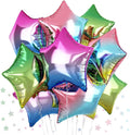Gradient Color Star Foil Balloons, 18 Inch Rainbow Stars Shape Mylar Helium by TAOYE