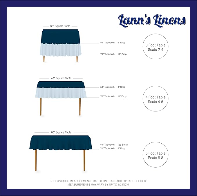 Lann's Linens - 70" Square Premium Tablecloth - Image 5