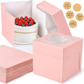 12Pcs 8x8x8 Inches Cake Boxes, Disposable Cake Carrier Container by DOYIDE