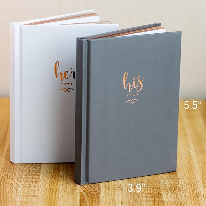 GSM Brands Wedding Vow Books His and Her Hardcover, Ivory Pages - Image 2